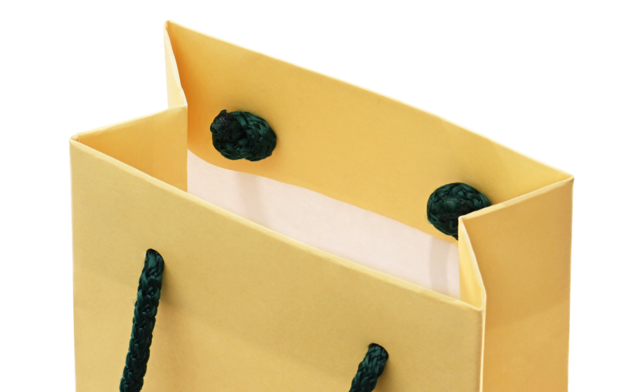 Sac en papier imprimé avec cordelettes en coton 