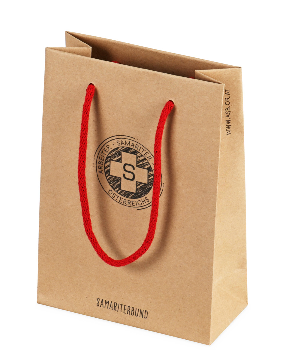 Sac en papier imprimé avec cordelettes en coton 
