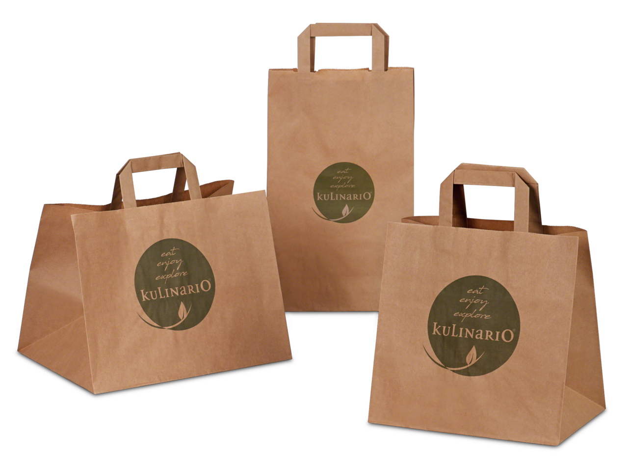Imprimer sac en papier kraft à poignées plates