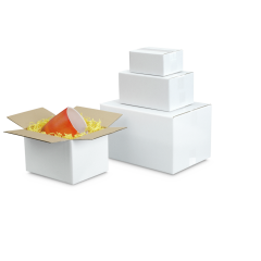 Boîte pliable simple cannelure blanche