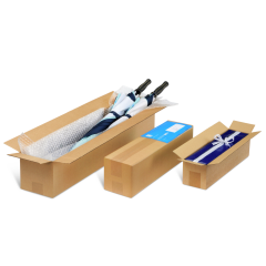 Caisse carton lonque, ouverture sur le grand côté