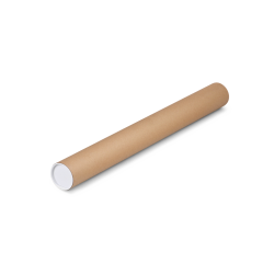 Tube d'exp&eacute;dition en carton avec couvercle pour A1+, 700 mm, &oslash; 70 mm, brun