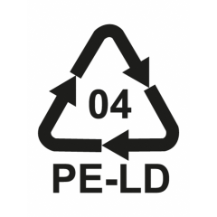 Etiquette de code de recyclage LDPE - 04, adh&eacute;sive 15&times;20 mm 1000 &eacute;t./rl., PP