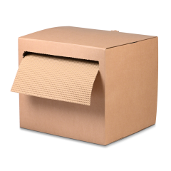 Papier d'emballage gaufré dans un carton distributeur