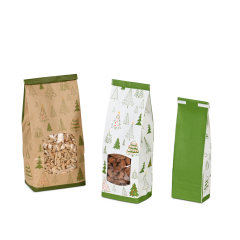 Sachet à fond plat en papier kraft NOEL EN FORET