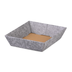 Plateau cadeau FEUTRE, 205x170x55 mm, gris