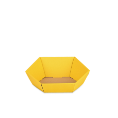 Panier cadeau color&eacute; MIDI, &Oslash; 265 mm, jaune, hexagonal