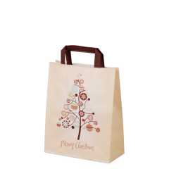 Sac &agrave; emporter No&euml;l 220&times;105&times;280 mm, &laquo;Merry Christmas&raquo;, 70 g/m&sup2; blanche