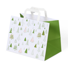 Sac &agrave; emporter No&euml;l 320&times;220&times;240 mm, &laquo;No&euml;l en for&ecirc;t&raquo;, 70 g/m&sup2; blanc