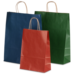 Sac en papier avec poignées torsadées brunes