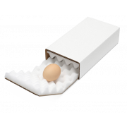 SOFT-PAC étui-fourreau en carton blanc avec calage en mousse intégré