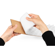 SOFT-PAC étui-fourreau en carton blanc avec calage en mousse intégré