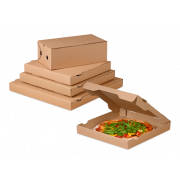boîte à pizza brun