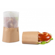 Snack-Bag brun avec bande de vision en papier cristal