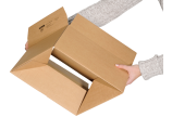 Dressé en un clin œil! Comprimez la boîte sur les côtés – le fond se dresse et se fixe automatiquement.