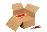 entailler le carton sur les côtés et le plier à la hauteur de remplissage en suivant le rainurage