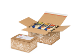 Carton e-commerce COMFORT-BOX avec des motifs naturels