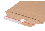 Pochette d'expédition en carton brun avec fermeture autocollante thermofusible extra-résistante.