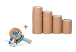 Set de ruban adhésif papier MECATAPE® 18 rouleaux + dévidoir manuel