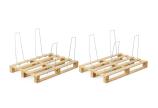 également adapté aux palettes en bois à usage unique, les arceaux s'élèvent alors sur le côté par-dessus la palette ou peuvent être installés plus vers l'intérieur