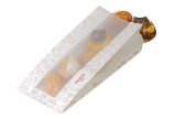 Sachet à soufflet avec bande de visibilité en papier cristal «FRISCH & fein»