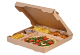 Le support de transport pliable permet de séparer proprement les différents aliments 
