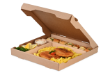 en un tour de main, vous transformez une boîte à pizza en emballage pour menu 