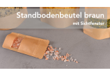 Sachet autoporteur brun avec fenêtre transparente