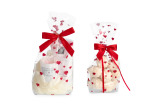 Sachet à fond croisé transparent avec coeurs