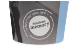 chaque gobelet est orné du logo «delicious memory»