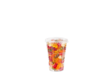 clear cup combiné avec un couvercle plat sans fente cruciforme