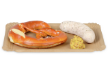 Assiette en carton brun rectangulaire, non couchée