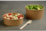 Bol à salade/menu en carton marron rond