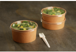 Couvercle en rPET pour bol à salade/menu marron rond