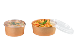 adapté au bol à salade/menu en carton brun rond – pour voir clairement le contenu