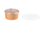 Couvercle en PP pour bol à salade/menu en carton marron rond