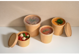 L'emballage avec couvercle adapté convient aussi bien aux plats chauds que froids.