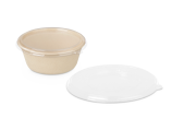 Couvercle en rPET pour bol en bagasse rond