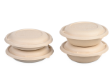 Bol en bagasse rond avec couvercle