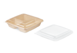 Couvercle en rPET pour barquette en bagasse