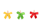 nœuds en satin disponibles en jaune, rouge et vert clair