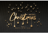 avec estampage élégant en or brillant «Merry Christmas»  
