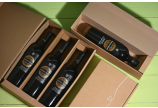 très bonne protection des bouteilles grâce à un insert en carton ondulé noir modulable