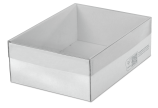 Boîte télescopique blanche avec couvercle transparent 