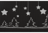 Motif «Eclat de Noël»: estampage à chaud en argent sur carton anthracite à cannelure ouverte