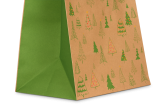 Design «NOEL EN FORET»: soufflet imprimé en vert festif sur toute la surface – pour un contraste fort avec le délicat motif à l'avant et à l'arrière