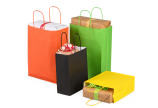 Sac en papier avec cordon assorti, coloré