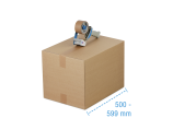 Boîte pliable simple & double cannelure brune, 500 à 599 mm de longueur