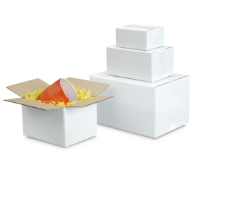 Boîte pliable simple cannelure blanche