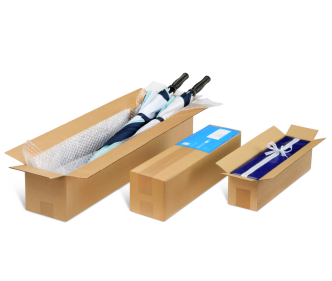 Caisse carton lonque, ouverture sur le grand côté